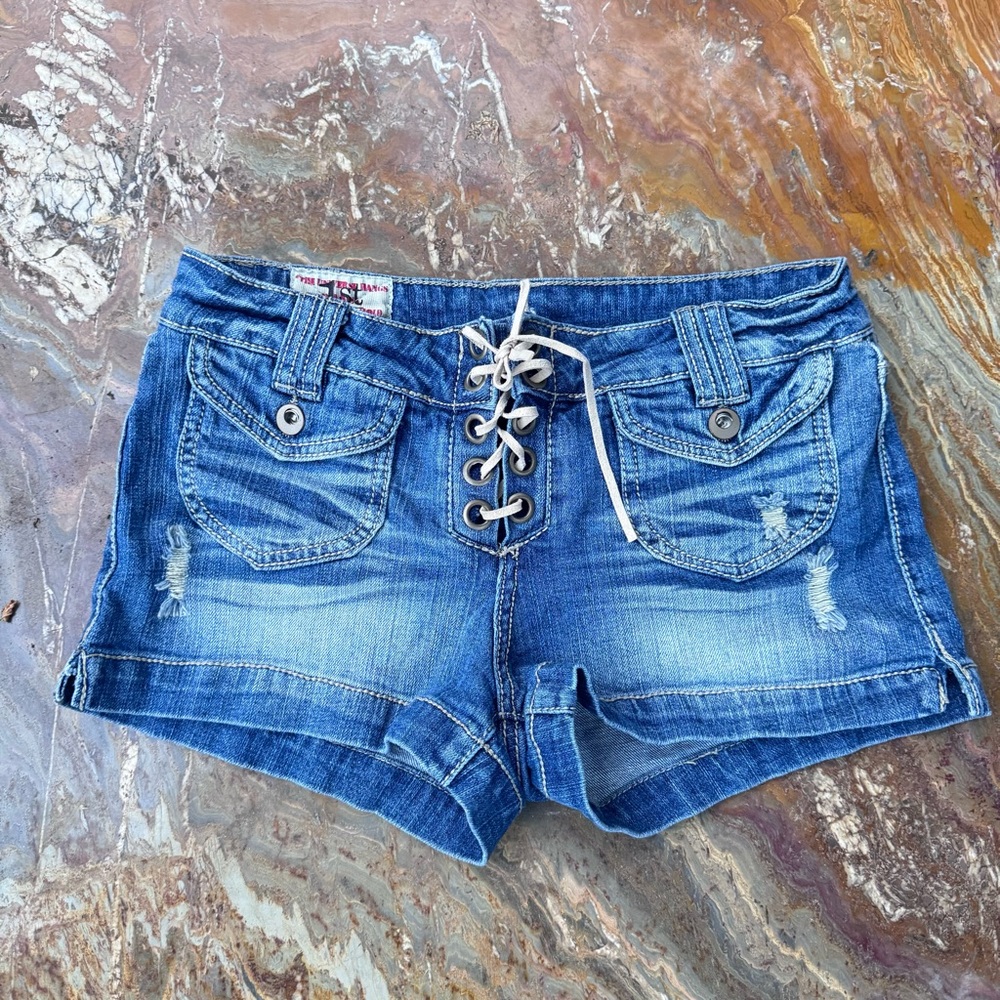 Stylish Lace-Up Denim Women's Shorts